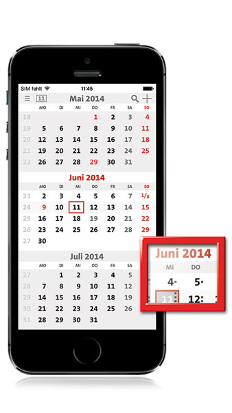 Der erste mobile 3-Monatskalender – terminic App