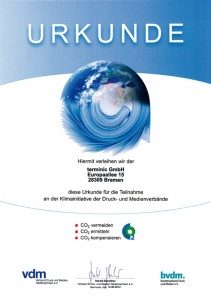 Urkunde-CO2 terminic Klimainitiative