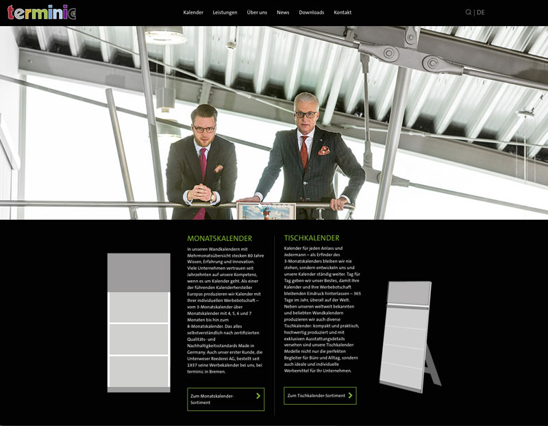 Kalenderhersteller terminic Website Relaunch