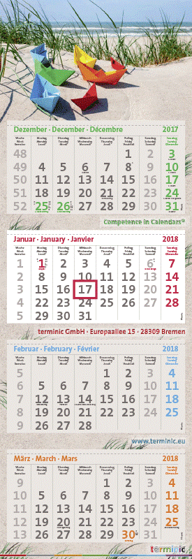 terminic Kalender Sonderedition 2018
